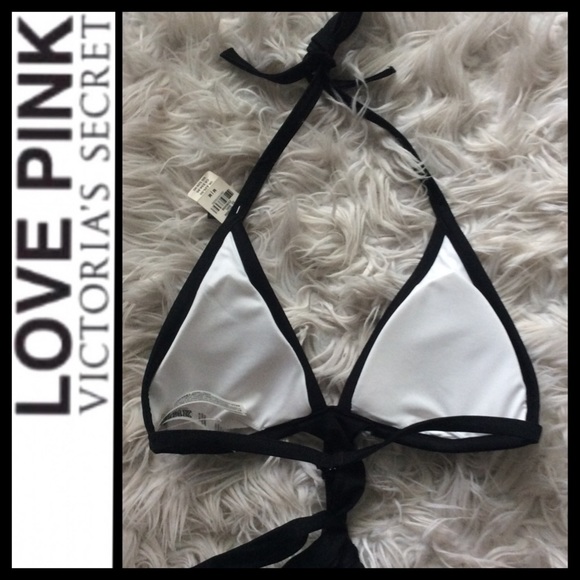 NWT VS PINK Dark Geo Triangle Wrap Bikini Top - Picture 5 of 8